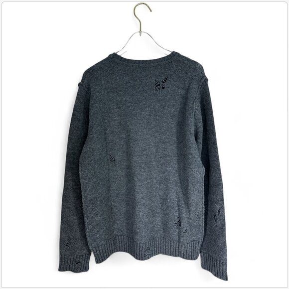 AG Adriano Goldschmied Thoman Slim Wool Alpaca Distressed Sweater Charcoal NWT S - Picture 4 of 5